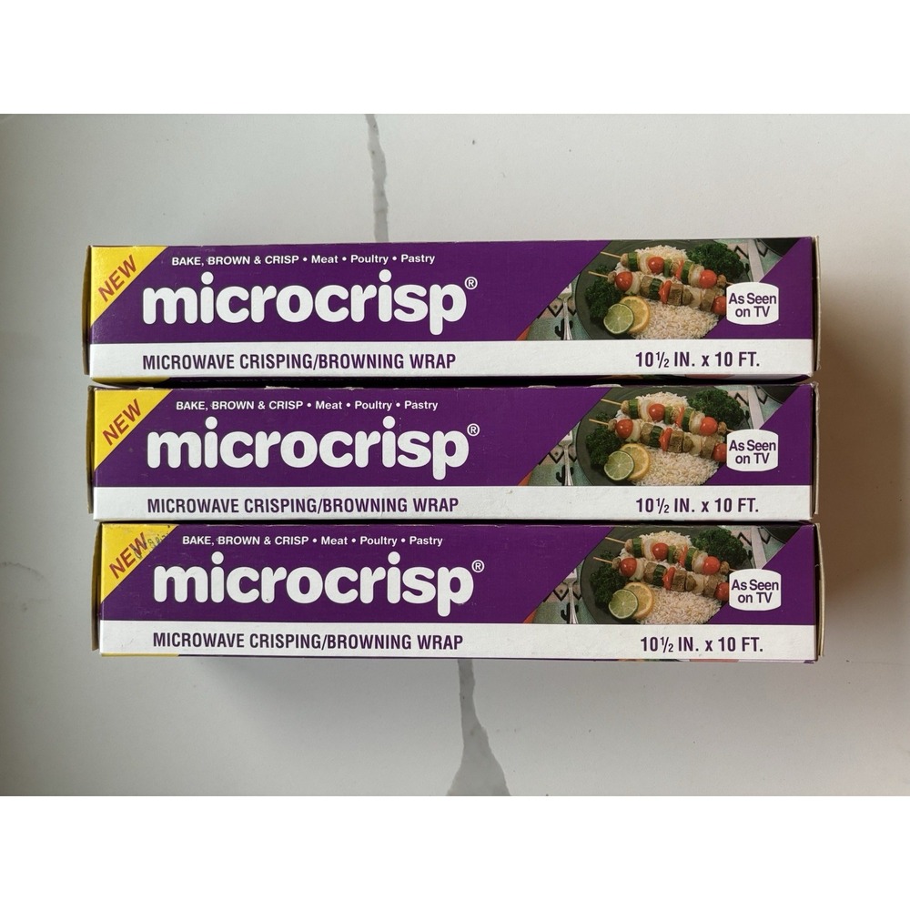 MICROCRISP Microwave Crisping Browning Wrap 10 Ft Rolls Lot Of 3 New Old Stock - Picture 1 of 2